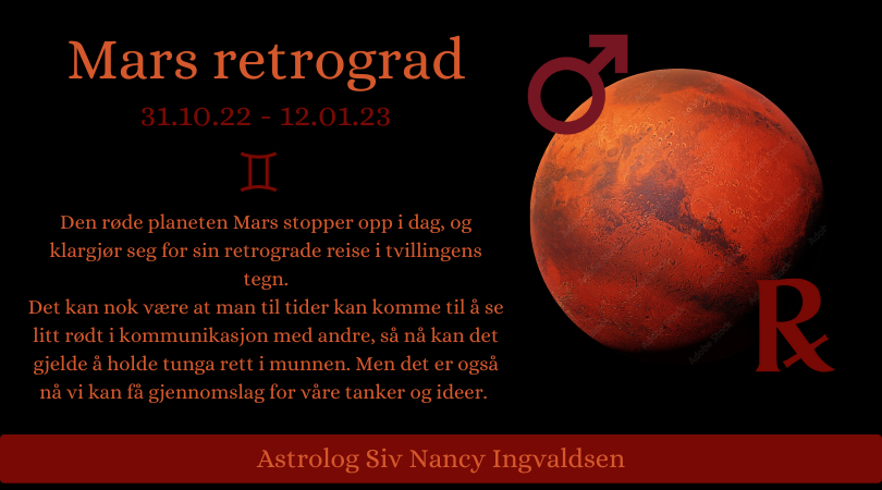 Mars retrograd i tvillingen – 31.10.22